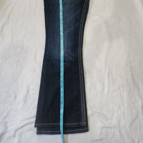 NWOT Women's Rerock EXPRESS Barely Boot Y2K Flare Western Low Rise Jeans Sz 12S - Picture 5 of 13